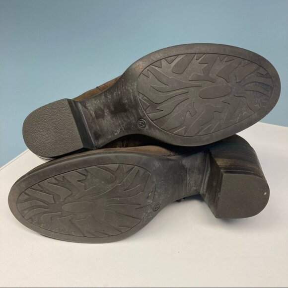 INGLEDEW’S Sz 41 Suede Embellished Made in Romania Stacked 3” Heel Booties - Picture 10 of 11